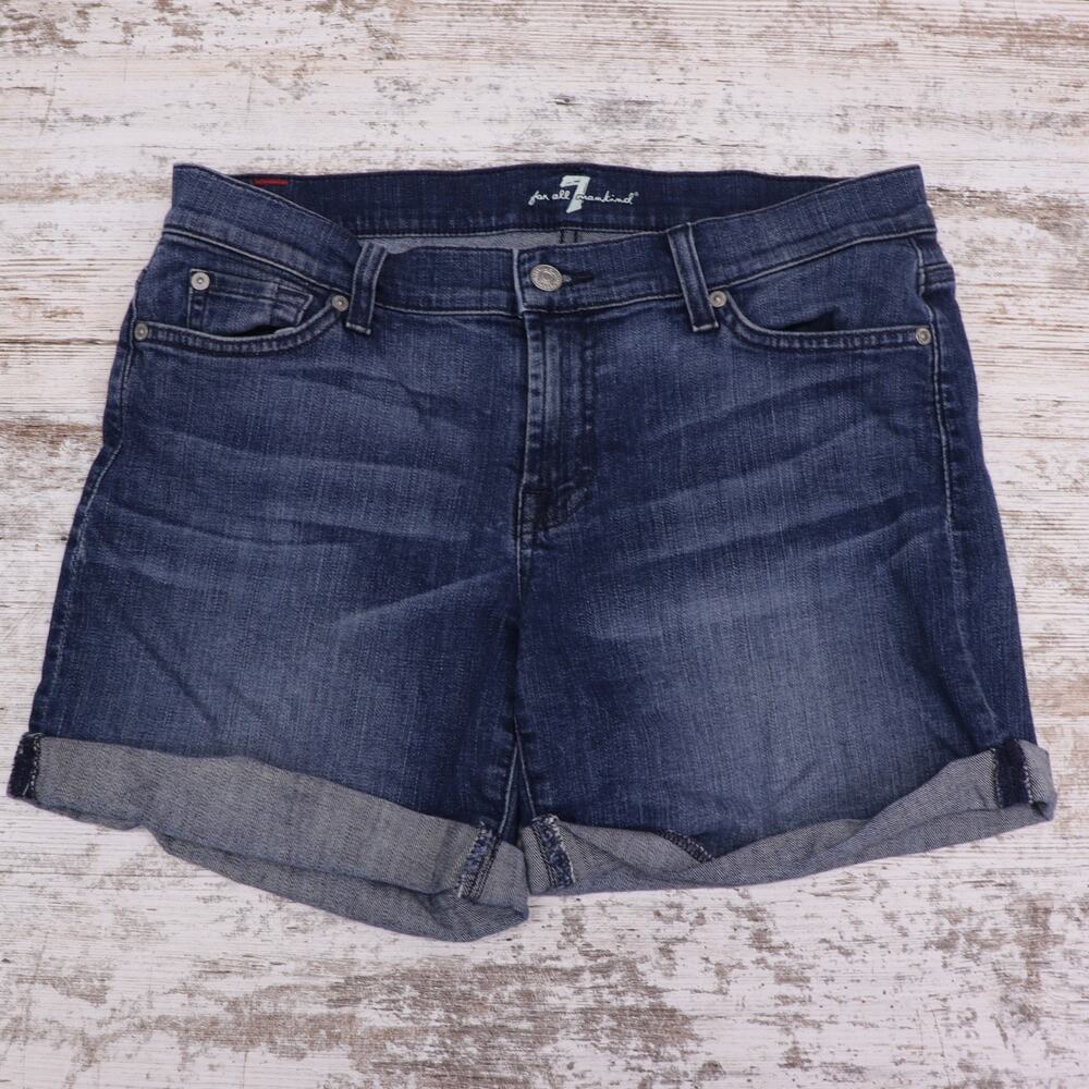 7 For All Mankind Women's Denim Dark wash Cut-Off Short Size 28
